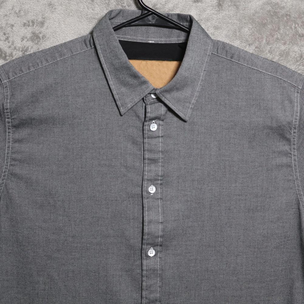 Rag & Bone Shirt Mens XL Gray Long Sleeve Stretch Cotton Preppy Luxury
